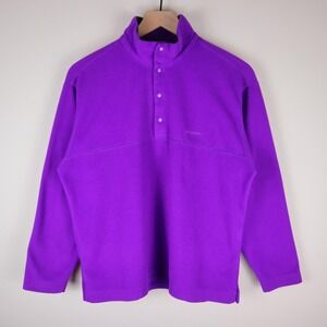 Vintage 90s Patagonia Snap-T‎ Pullover Fleece Sweater Purple Women's XS 21x24.5
